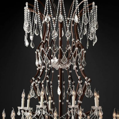 19TH Rococo Crystal Round Chandelier 101"-Nobipets