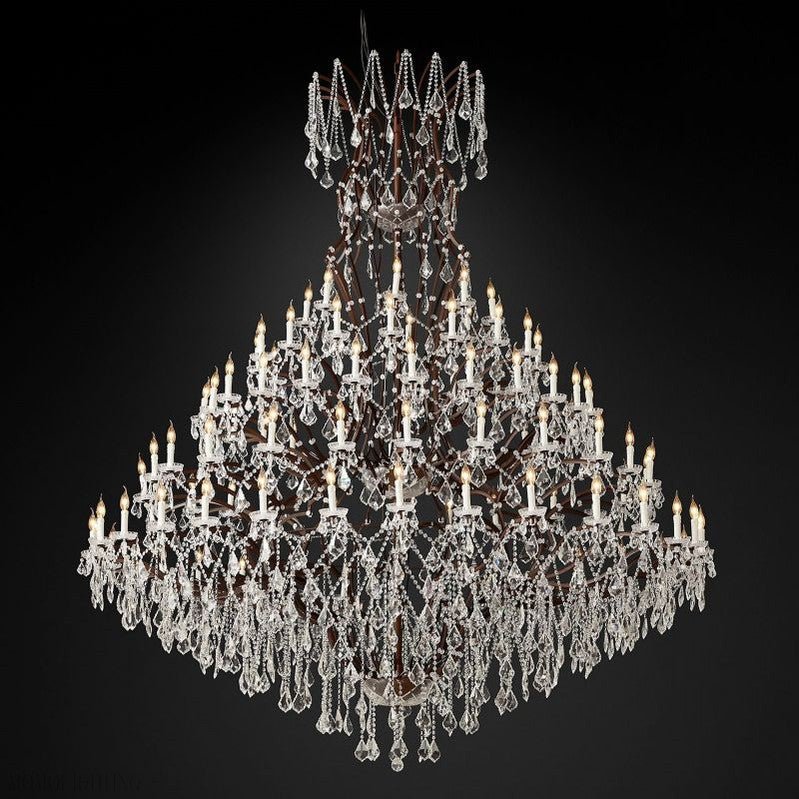 19TH Rococo Crystal Round Chandelier 101"-Nobipets
