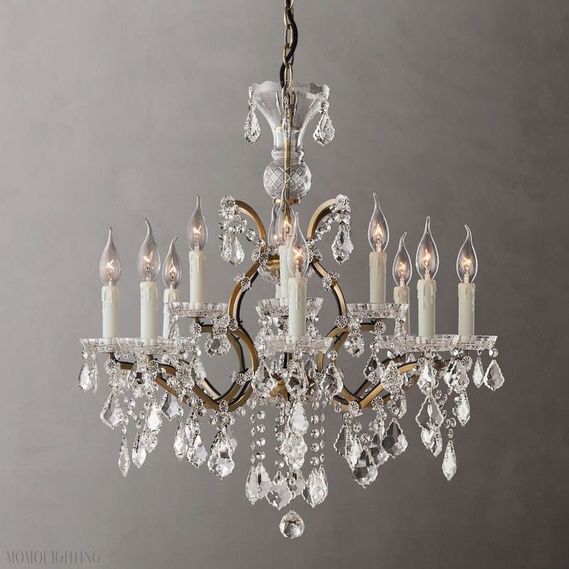19TH Rococo Crystal Round Chandelier 28"-Nobipets