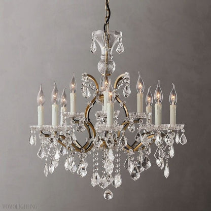 19TH Rococo Crystal Round Chandelier 28"-Nobipets