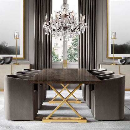 19TH Rococo Crystal Round Chandelier 28"-Nobipets