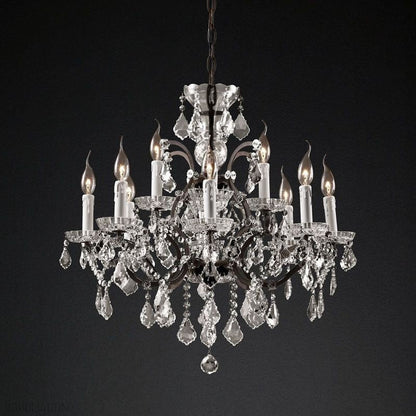 19TH Rococo Crystal Round Chandelier 28"-Nobipets