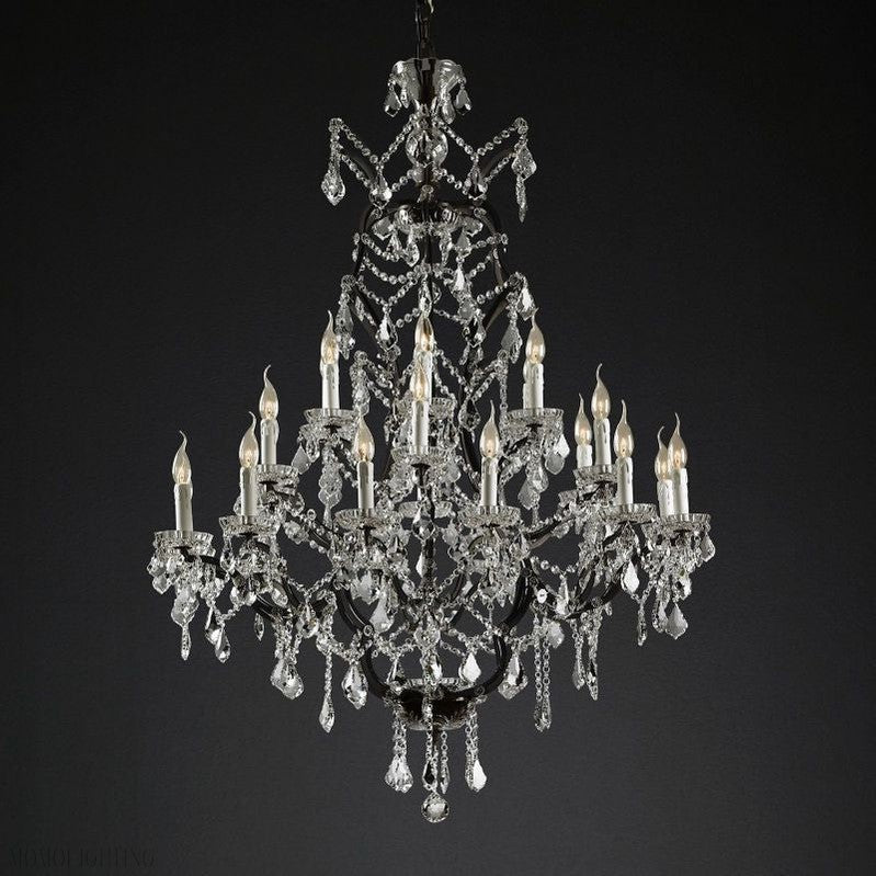 19TH Rococo Crystal Round Chandelier 40"-Nobipets