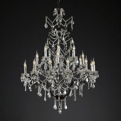 19TH Rococo Crystal Round Chandelier 40"-Nobipets