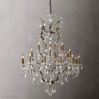 19TH Rococo Crystal Round Chandelier 40"-Nobipets