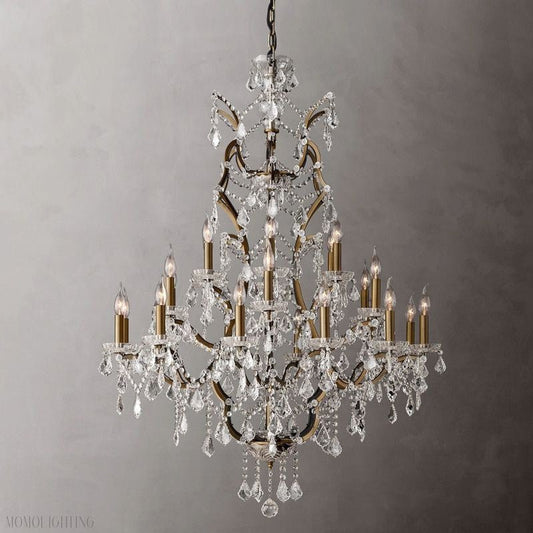 19TH Rococo Crystal Round Chandelier 40"-Nobipets