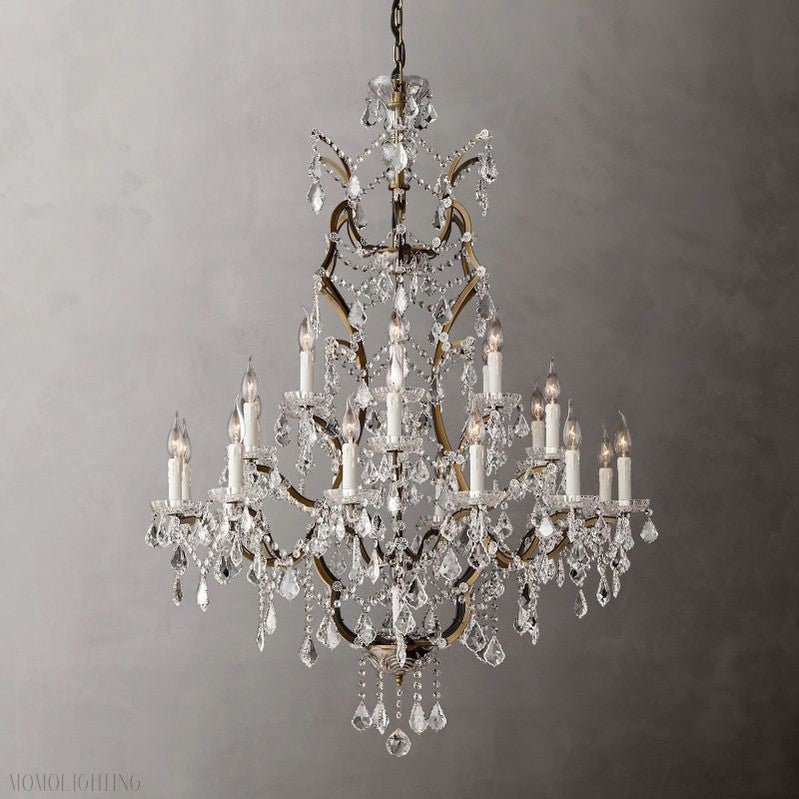 19TH Rococo Crystal Round Chandelier 40"-Nobipets