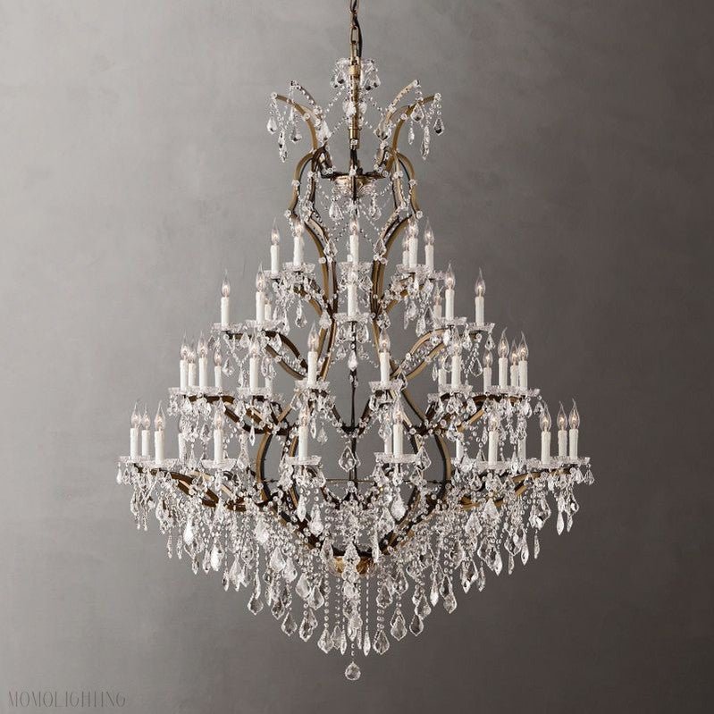 19TH Rococo Crystal Round Chandelier 60"D 72"D-Nobipets