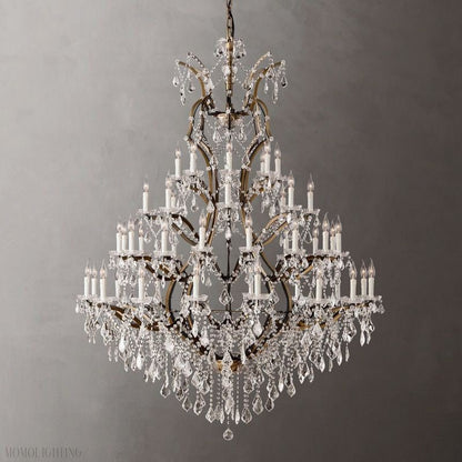 19TH Rococo Crystal Round Chandelier 60"D 72"D-Nobipets