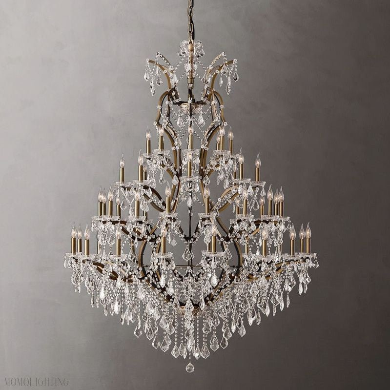 19TH Rococo Crystal Round Chandelier 60"D 72"D-Nobipets
