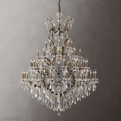 19TH Rococo Crystal Round Chandelier 60"D 72"D-Nobipets
