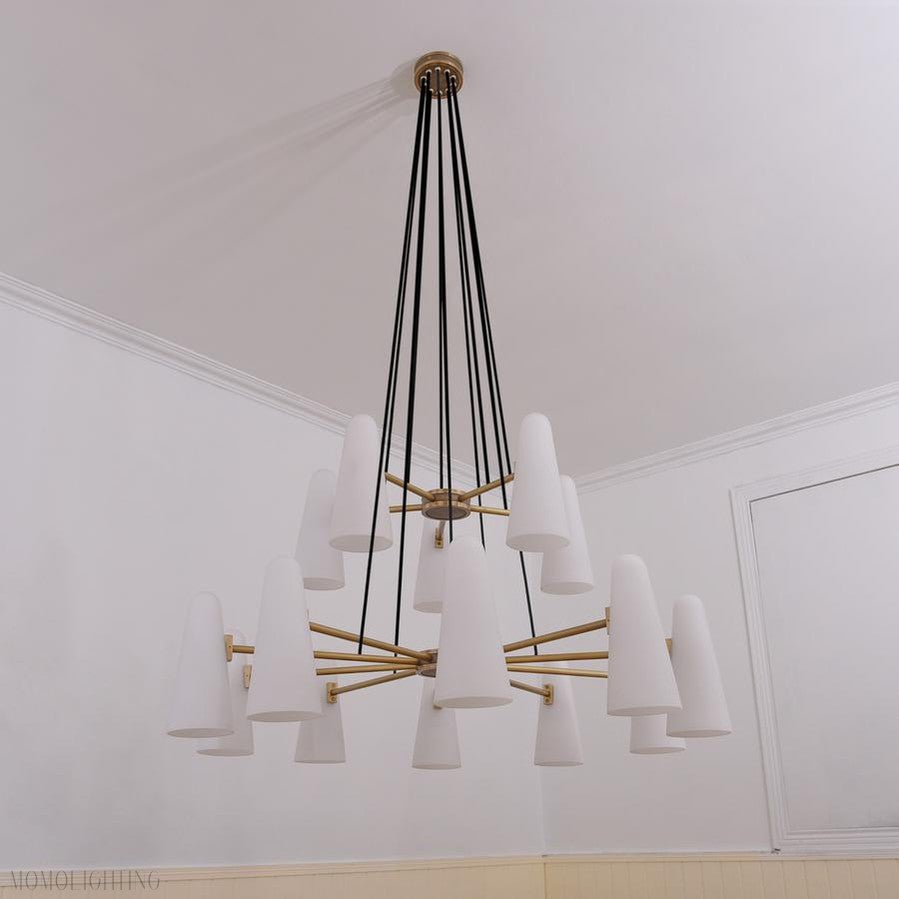 2-Tier White Porcelain Round Chandelier-Nobipets