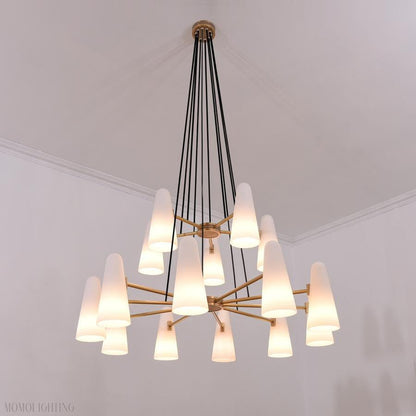 2-Tier White Porcelain Round Chandelier-Nobipets