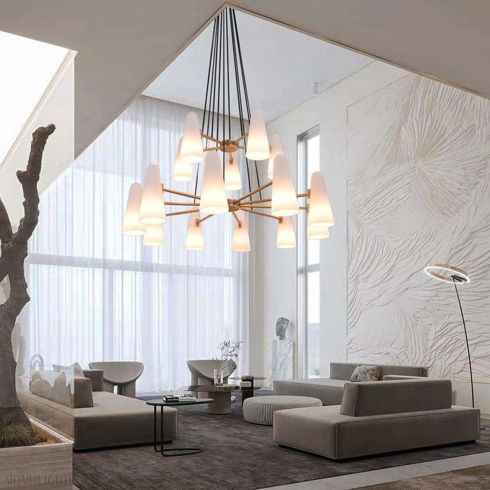 2-Tier White Porcelain Round Chandelier-Nobipets