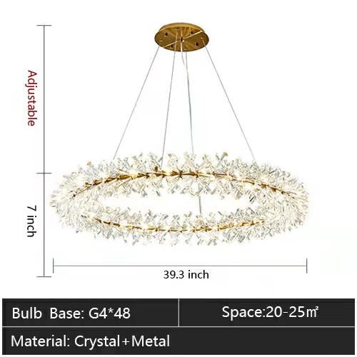 2 Wheel Frozen Ice Crystal Chandelier Light For Living Room Dining Hall-Nobipets