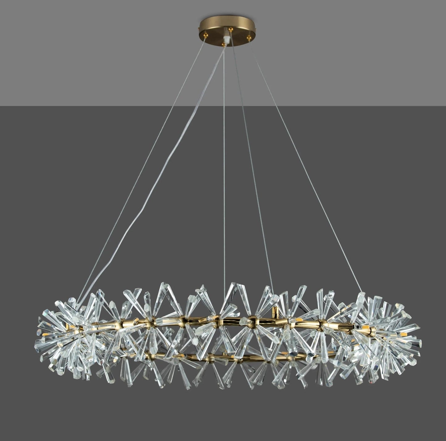 2 Wheel Frozen Ice Crystal Chandelier Light For Living Room Dining Hall-Nobipets
