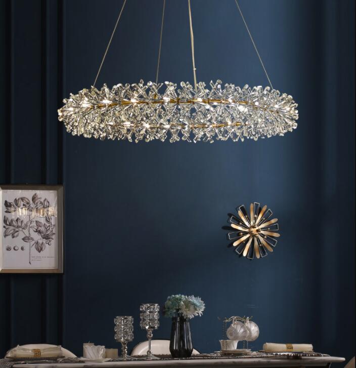 2 Wheel Frozen Ice Crystal Chandelier Light For Living Room Dining Hall-Nobipets