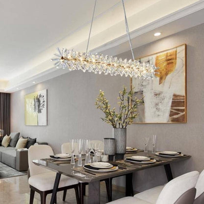 2 Wheel Frozen Ice Crystal Chandelier Light For Living Room Dining Hall-Nobipets