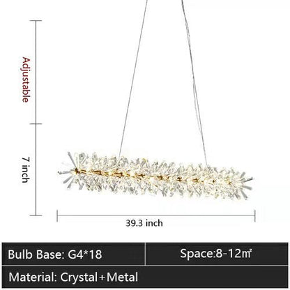 2 Wheel Frozen Ice Crystal Chandelier Light For Living Room Dining Hall-Nobipets