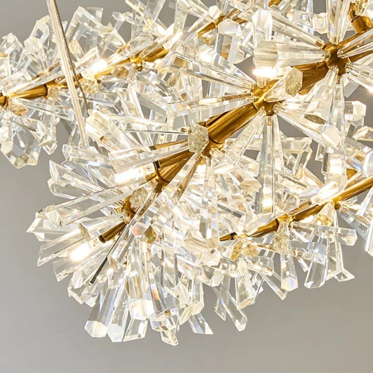 2 Wheel Frozen Ice Crystal Chandelier Light For Living Room Dining Hall-Nobipets