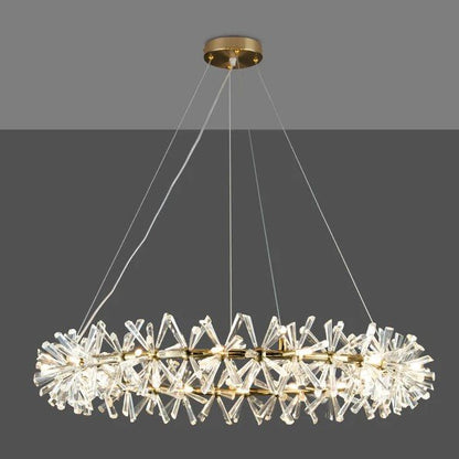 2 Wheel Frozen Ice Crystal Chandelier Light For Living Room Dining Hall-Nobipets