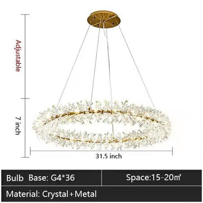 2 Wheel Frozen Ice Crystal Chandelier Light For Living Room Dining Hall-Nobipets