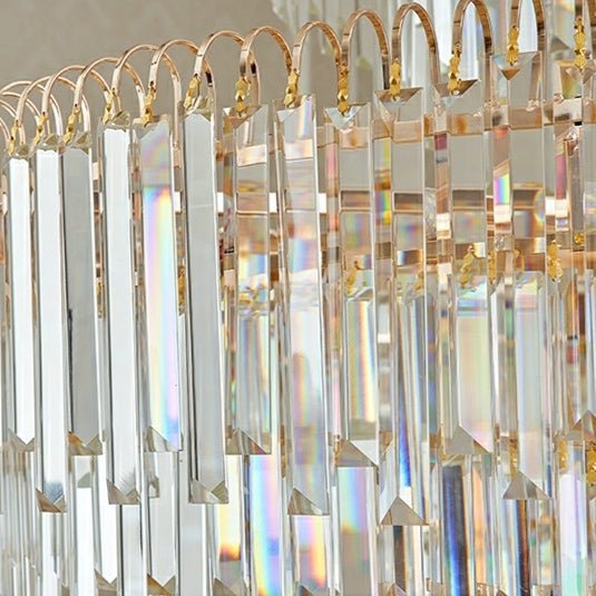 3 Layers Extra Large Living Room Chandelier Luxury Foyer Entryway Crystal Light Fixture-Nobipets