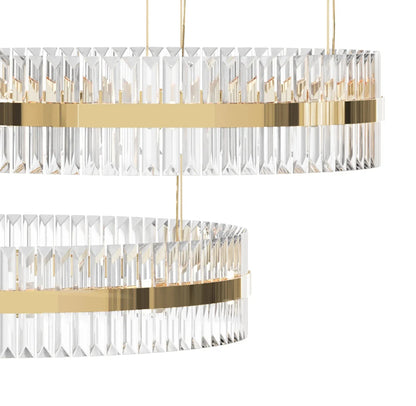 5-Ring Crystal Chandelier in Gold Finish-Nobipets