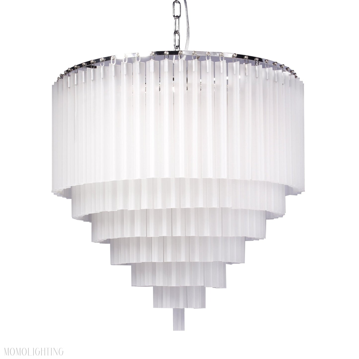 5-Tier Apex Odeon Frost Crystal Fringe Chandelier-Nobipets