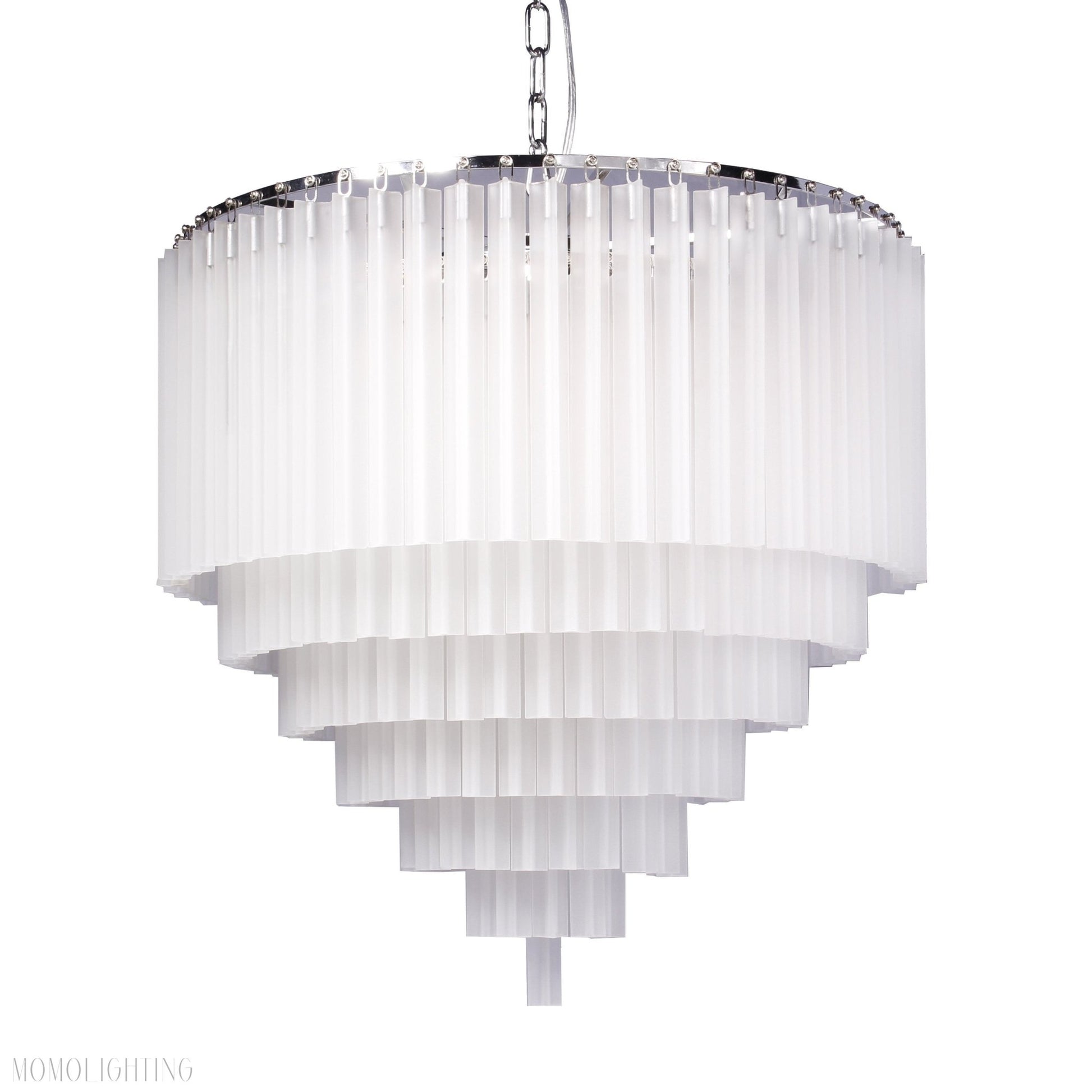 5-Tier Apex Odeon Frost Crystal Fringe Chandelier-Nobipets