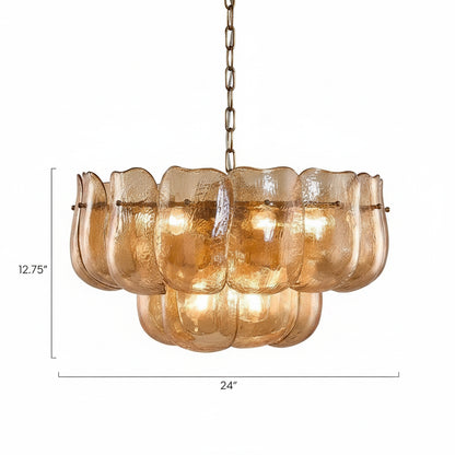 Ember Glow Glass Chandelier
