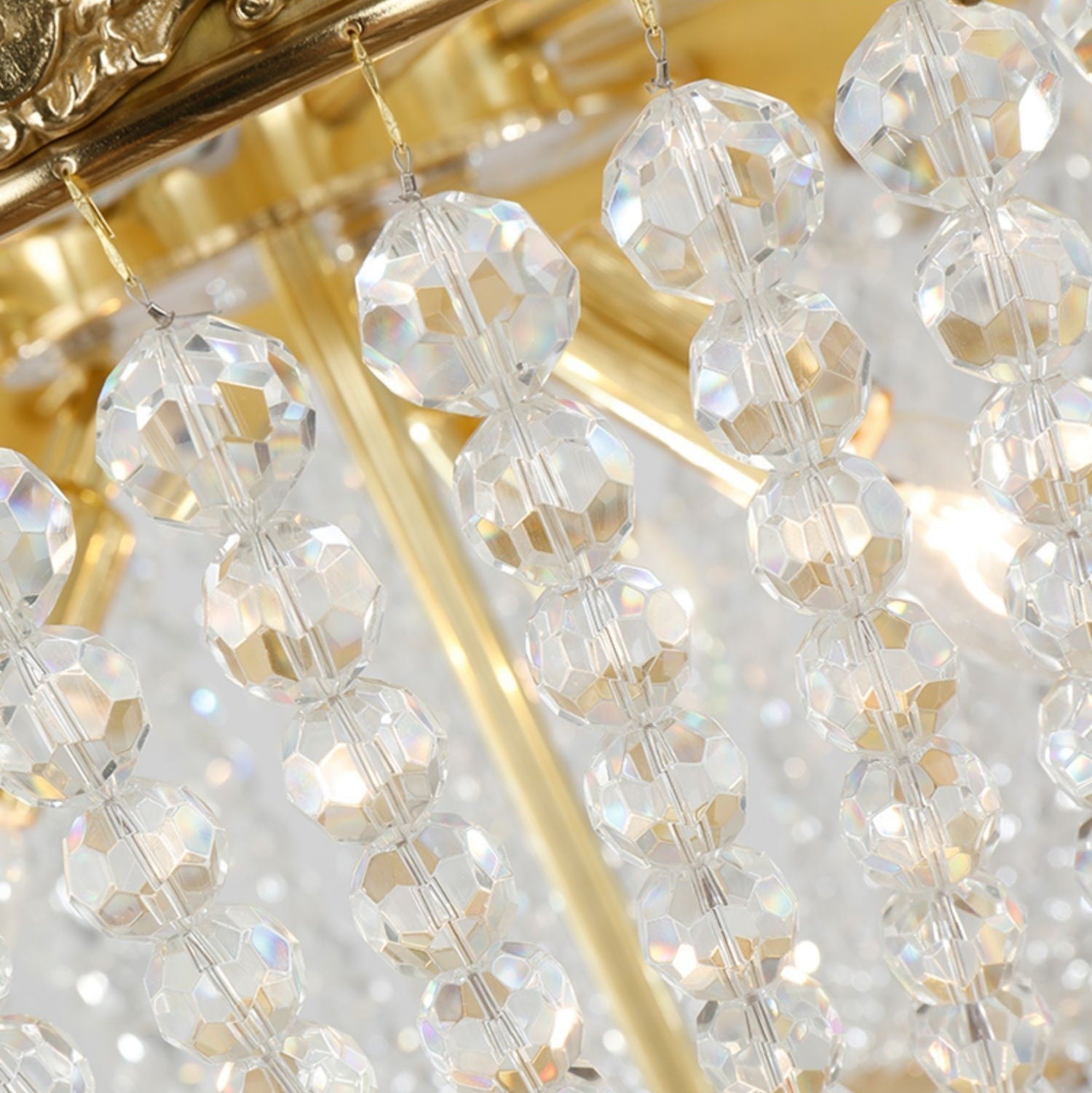 8/12/15 Lights Decorative Empire Brass Candles Crystal Chandelier Romantic Foyer Living Room Ceiling Light Fixture in Pure Copper Finish-Nobipets
