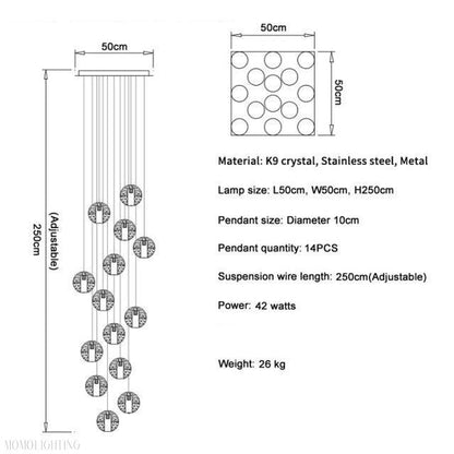 Adonis Suspension Water Drop Chandelier 43-Light-Nobipets