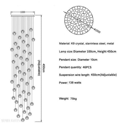 Adonis Suspension Water Drop Chandelier 43-Light-Nobipets