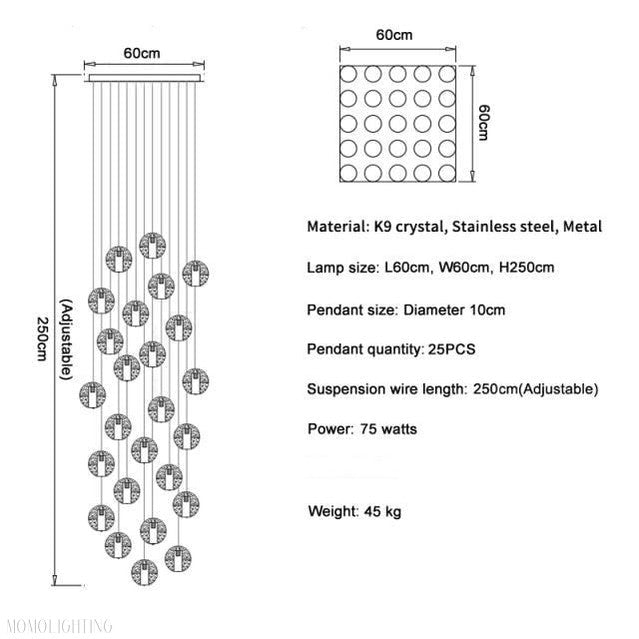 Adonis Suspension Water Drop Chandelier 43-Light-Nobipets
