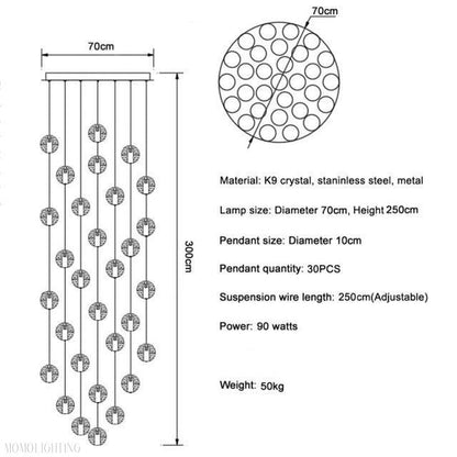 Adonis Suspension Water Drop Chandelier 43-Light-Nobipets