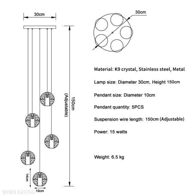 Adonis Suspension Water Drop Chandelier 43-Light-Nobipets