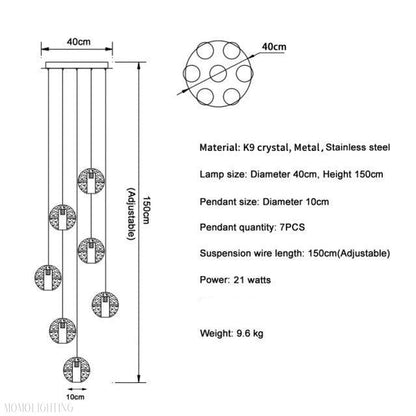 Adonis Suspension Water Drop Chandelier-Nobipets