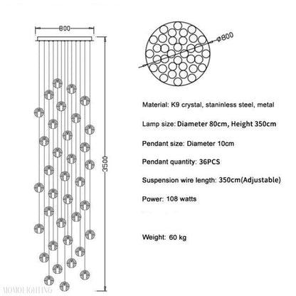 Adonis Suspension Water Drop Chandelier-Nobipets