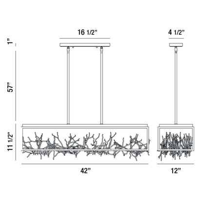 Aerie 8-Light 42" Linear Chandelier-Nobipets