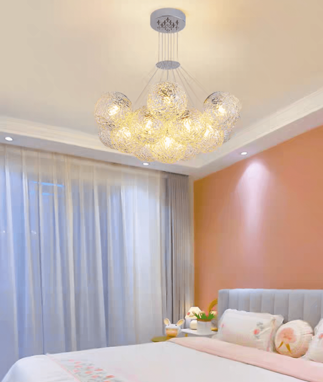 Affordable Nordic Art Water Pattern Glass Bubble Pendant Chandelier for Living/Dining Room/Bedroom