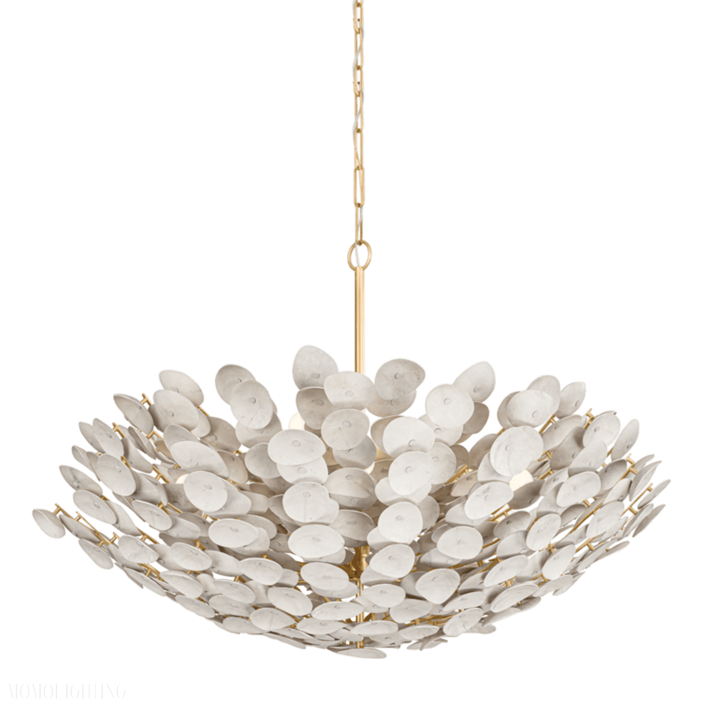 Aimi 12 Vintage Gold Leaf Chandelier Ceiling Light-Nobipets