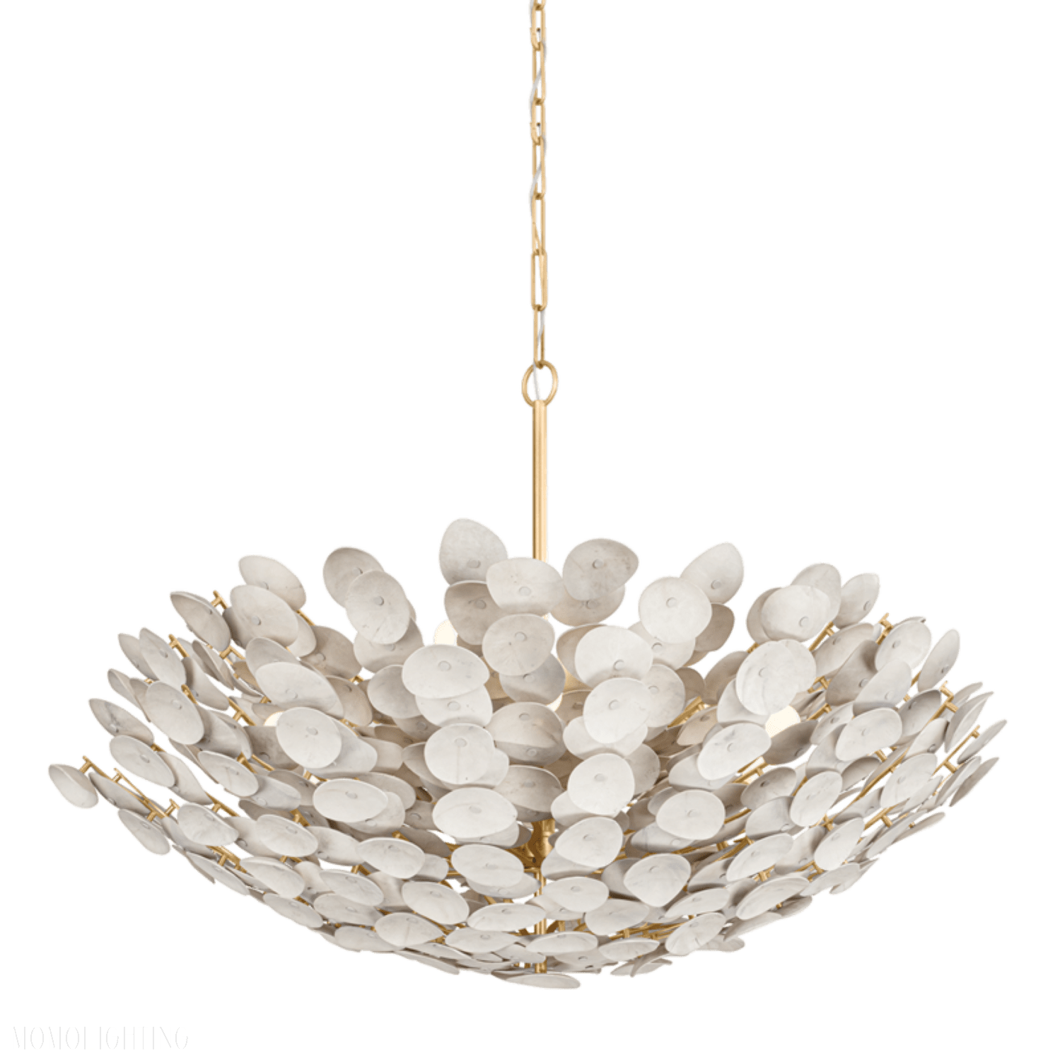Aimi 12 Vintage Gold Leaf Chandelier Ceiling Light-Nobipets