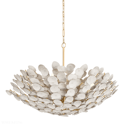 Aimi 12 Vintage Gold Leaf Chandelier Ceiling Light-Nobipets