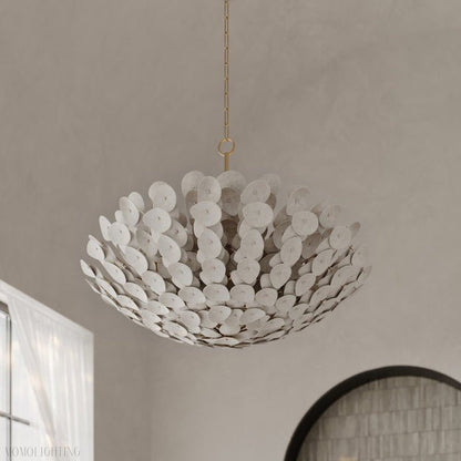 Aimi 12 Vintage Gold Leaf Chandelier Ceiling Light-Nobipets