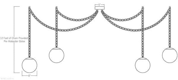 Alabaster 4 Swag Chandelier-Nobipets