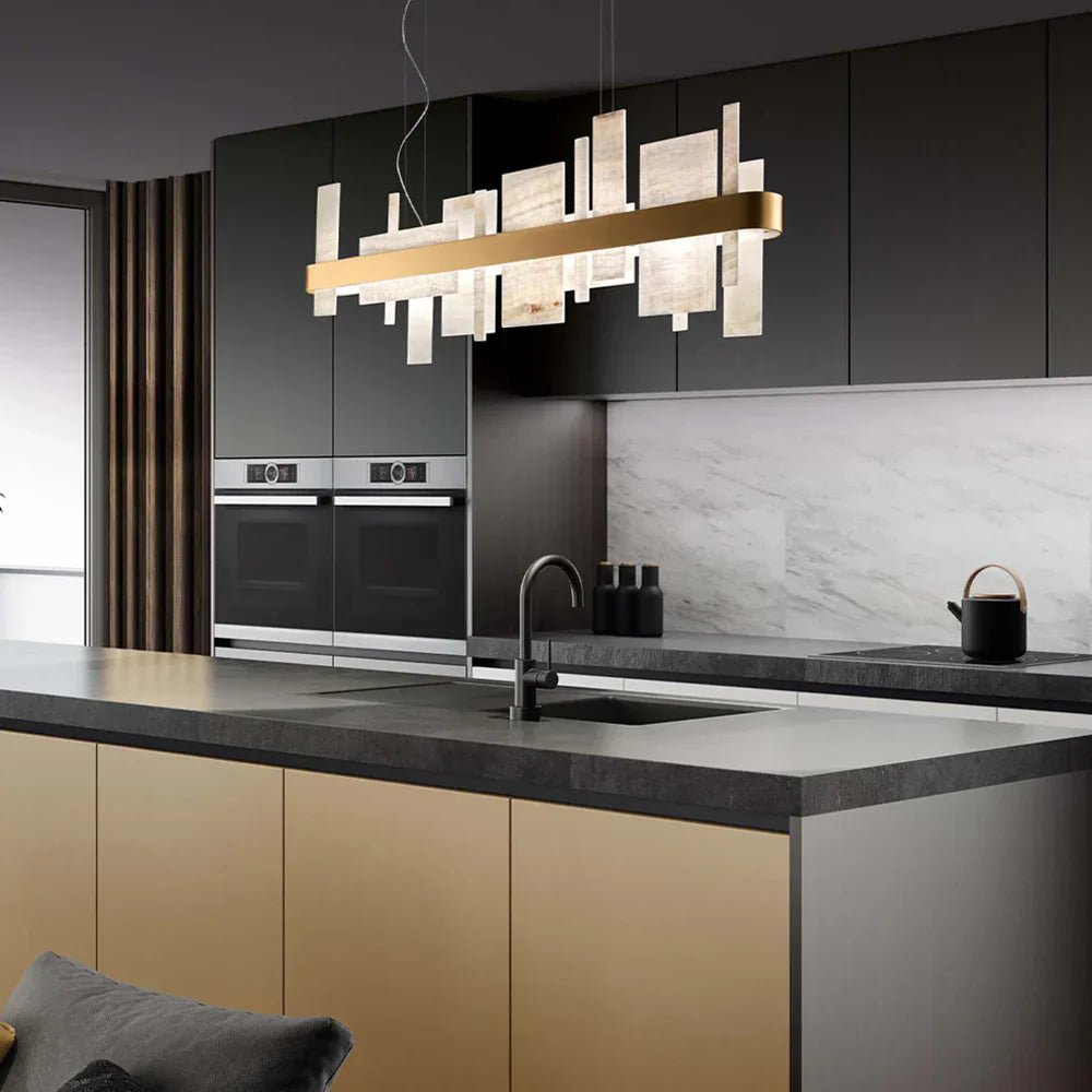 Alabaster Acropolis Round / Linear Chandelier-Nobipets