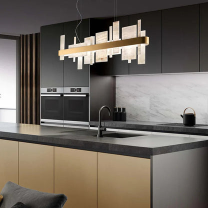 Alabaster Acropolis Round / Linear Chandelier-Nobipets