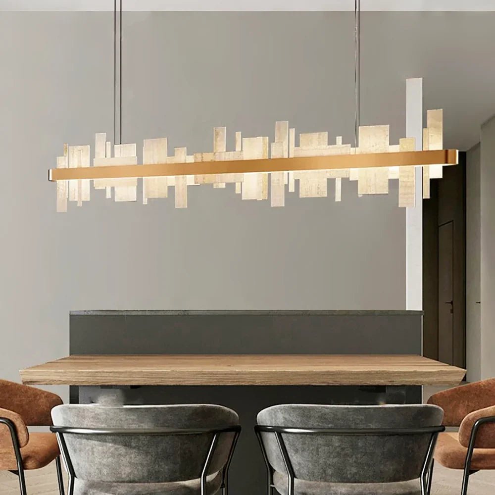 Alabaster Acropolis Round / Linear Chandelier-Nobipets
