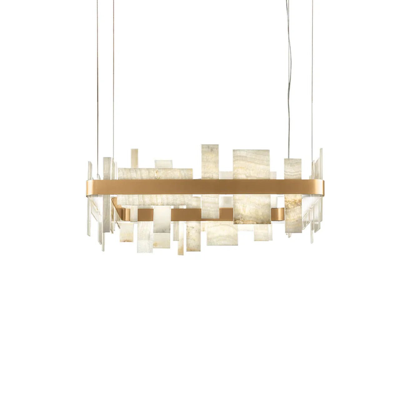 Alabaster Acropolis Round / Linear Chandelier-Nobipets